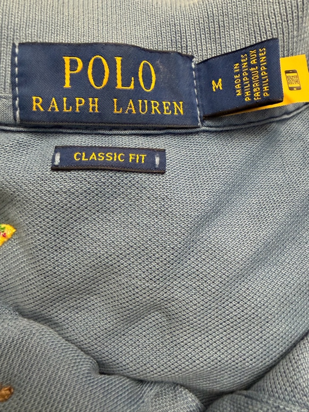 POLO RALPH LAUREN Surf Polo Shirt In Blue with Multicolor Embroidered Motifs - Picture 7 of 7